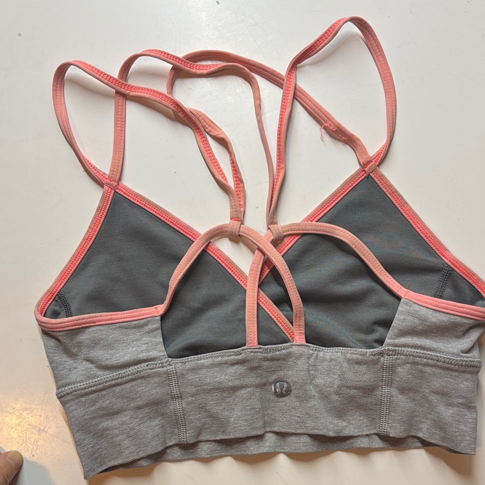 Vintage Lululemon Gray and Pink Women's Sports Bra